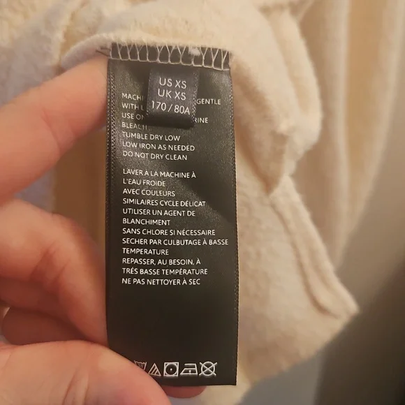 Urban Outfitters Cream Fuzzy Lillu V-Neck Pullover Sweater, XS, Oversized, Boxy - Picture 4 of 10